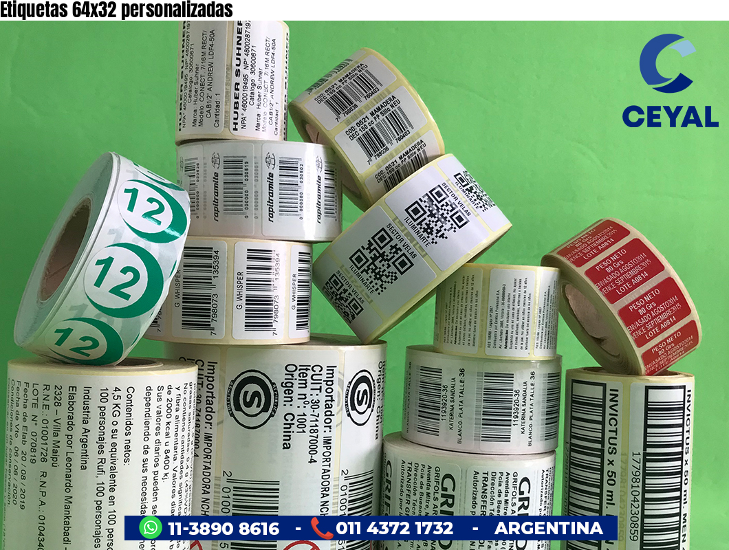Etiquetas 64x32 personalizadas