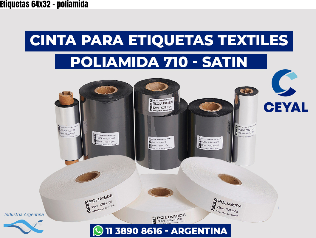 Etiquetas 64×32 – poliamida
