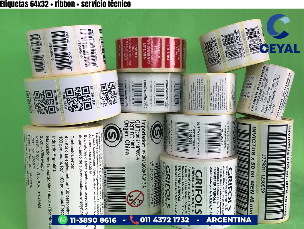 Etiquetas 64x32   ribbon   servicio técnico