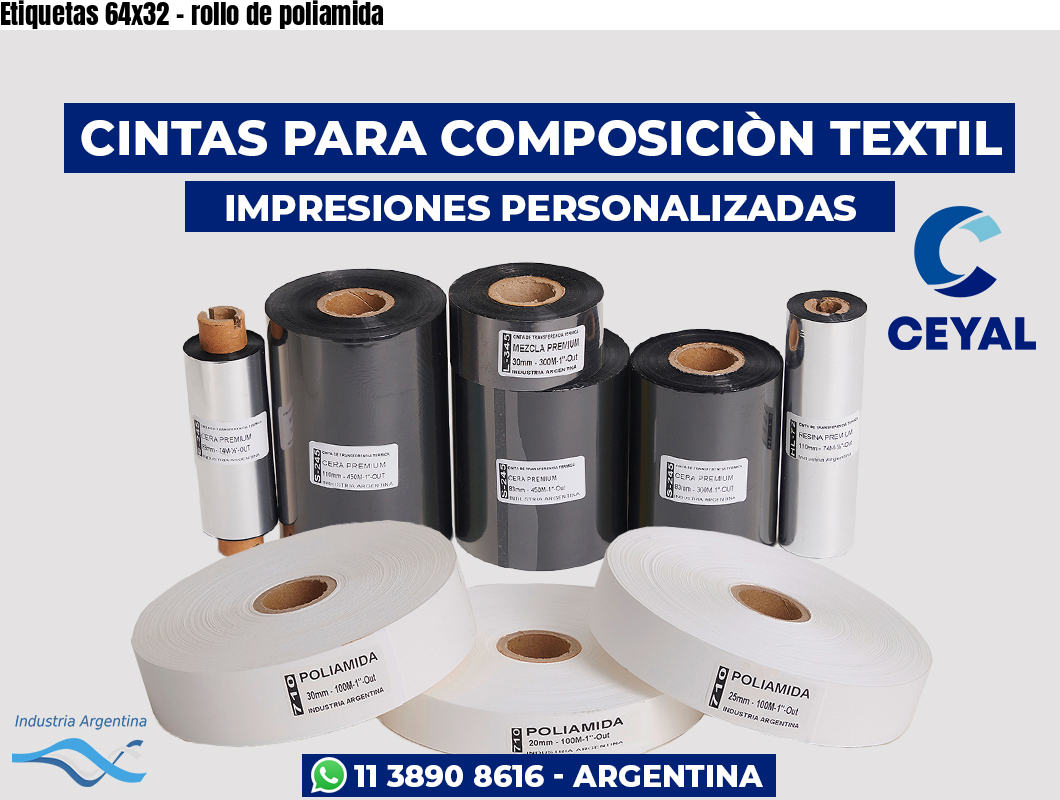 Etiquetas 64×32 – rollo de poliamida