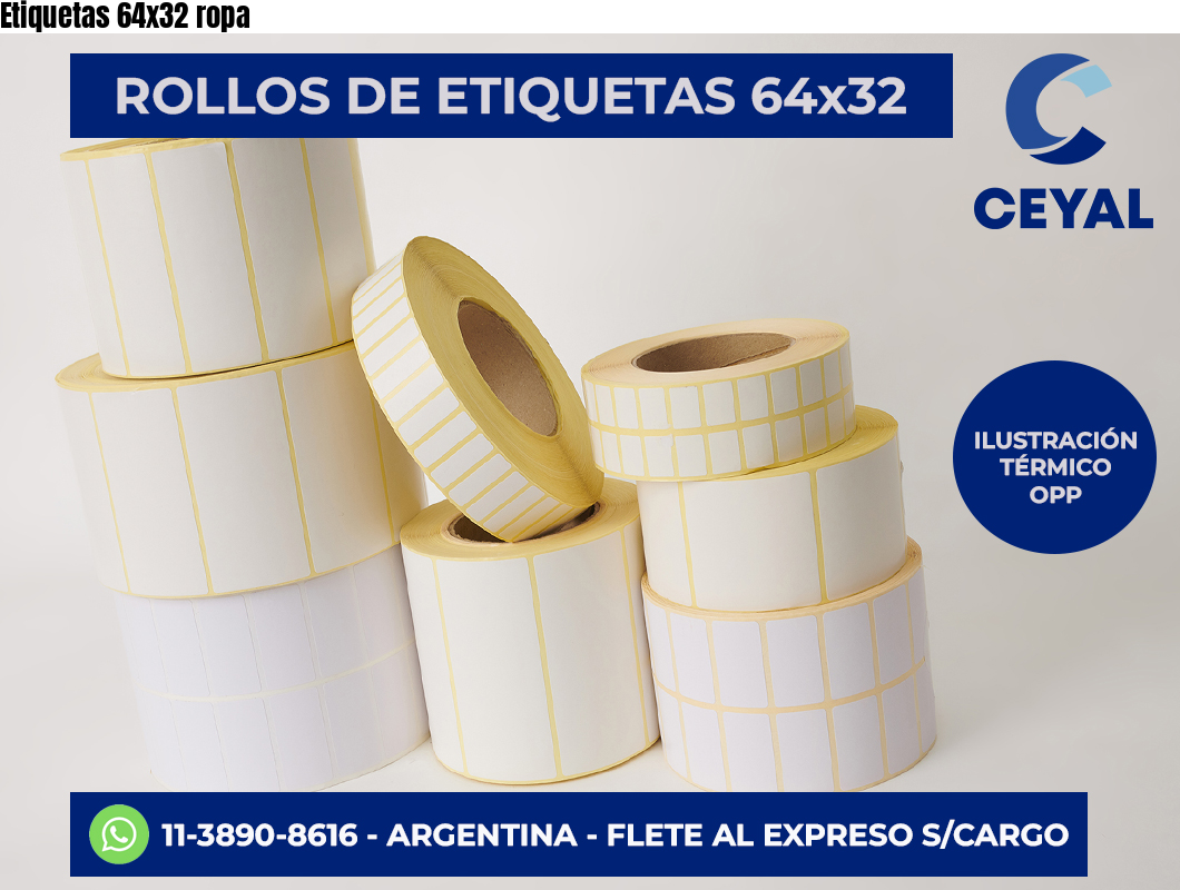 Etiquetas 64×32 ropa