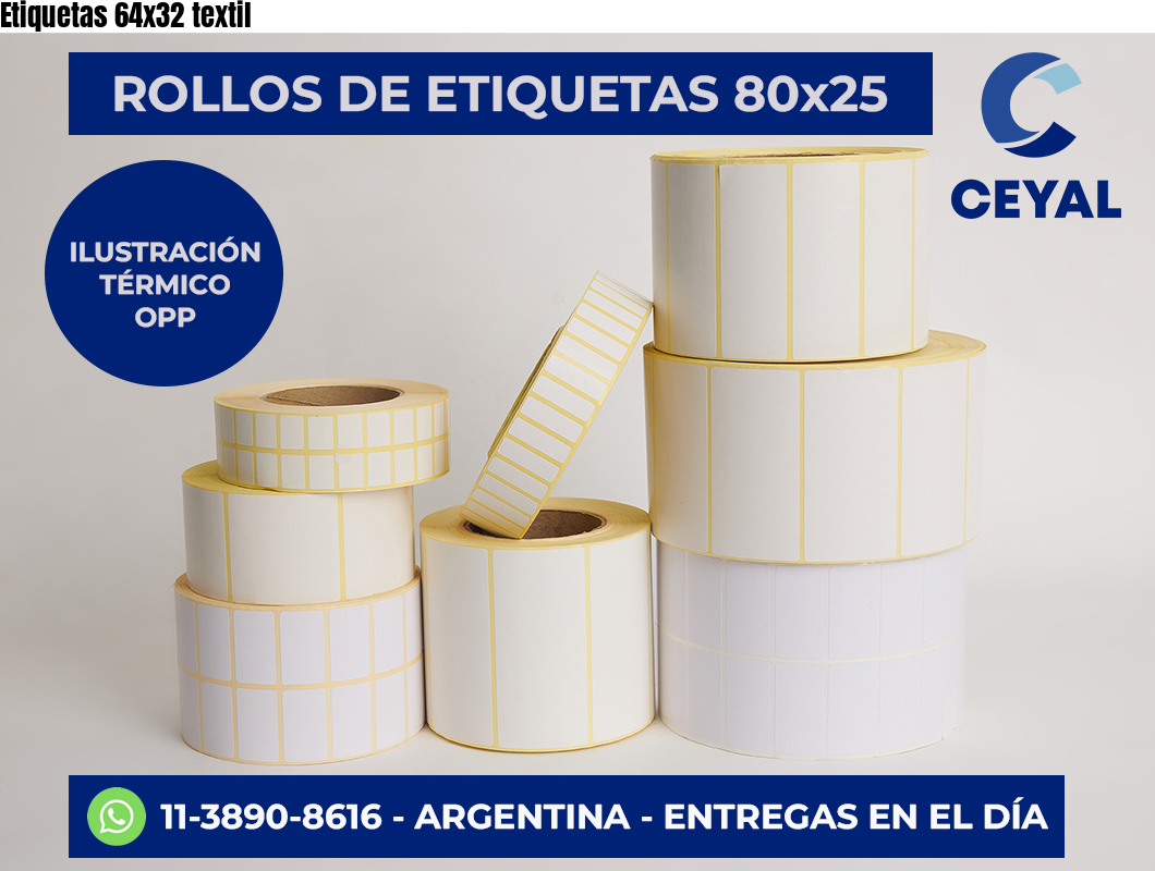 Etiquetas 64×32 textil