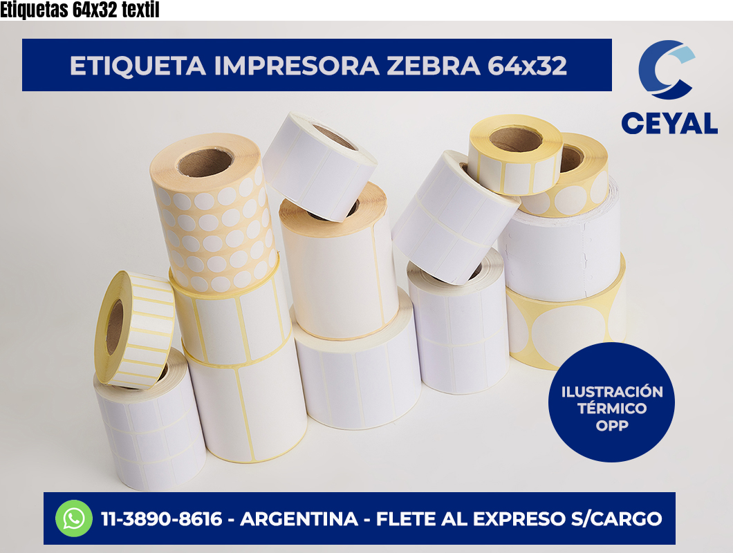 Etiquetas 64×32 textil