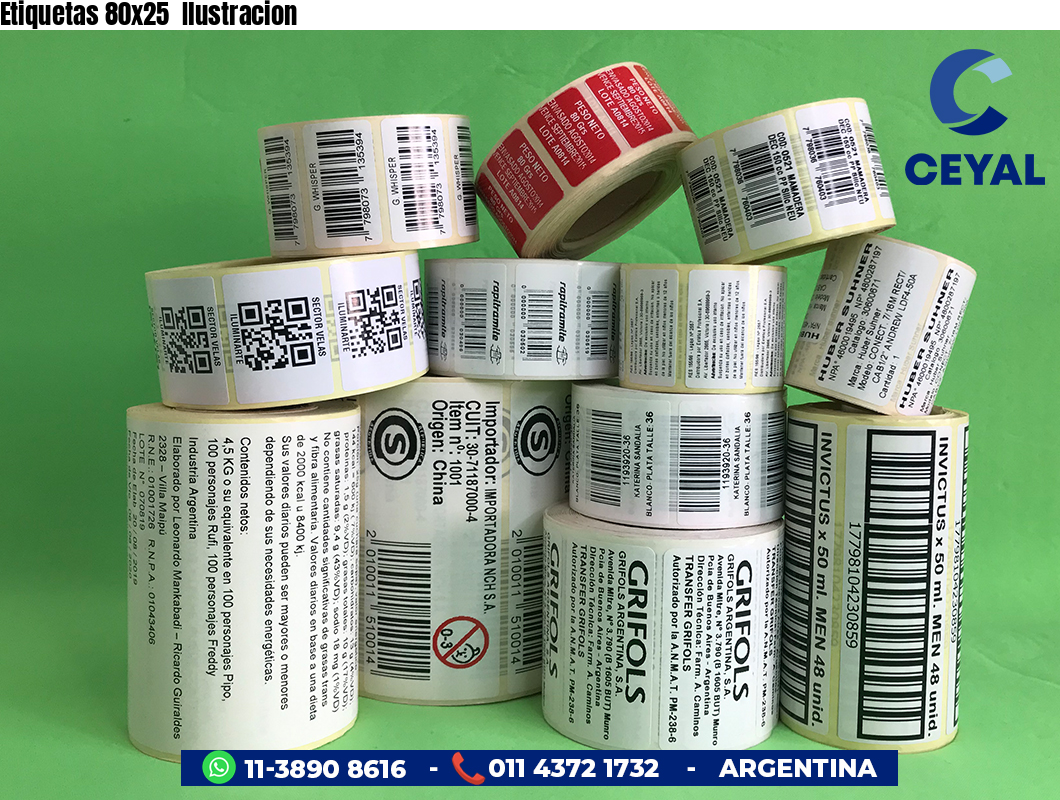 Etiquetas 80x25  Ilustracion