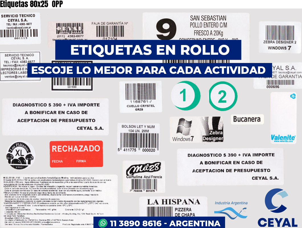 Etiquetas 80x25  OPP