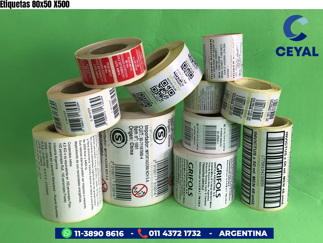 Etiquetas 80x50 X500