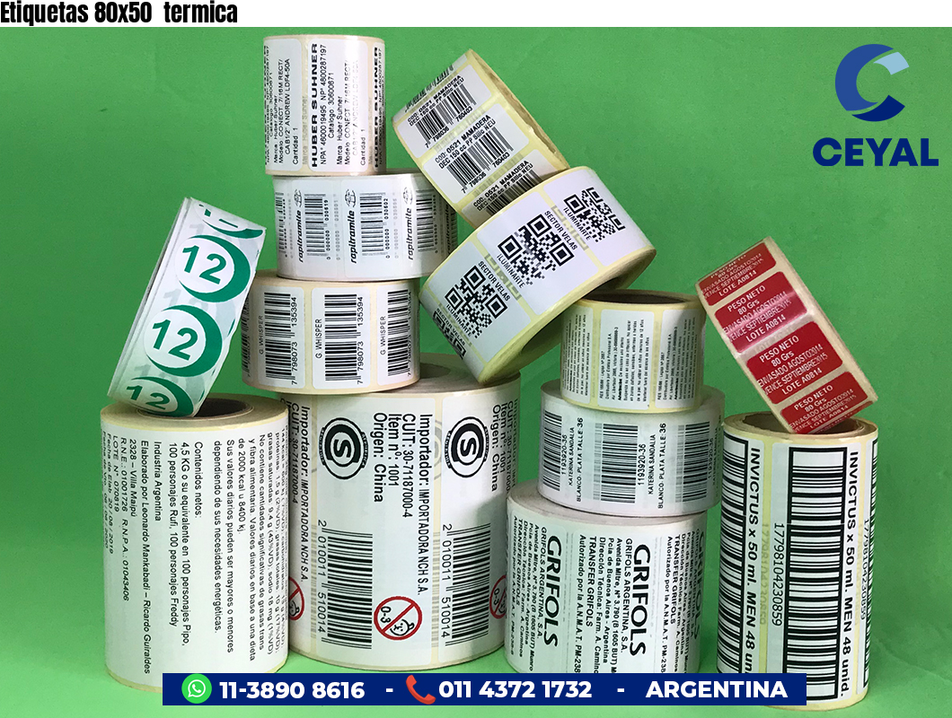 Etiquetas 80x50  termica