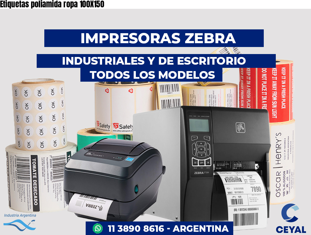 Etiquetas poliamida ropa 100X150