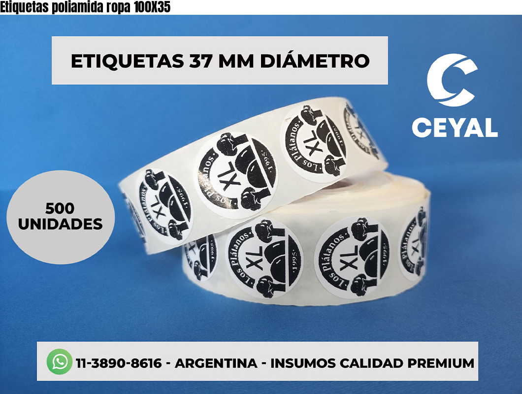 Etiquetas poliamida ropa 100X35