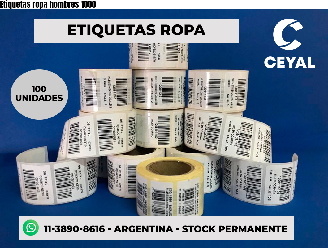 Etiquetas ropa hombres 1000