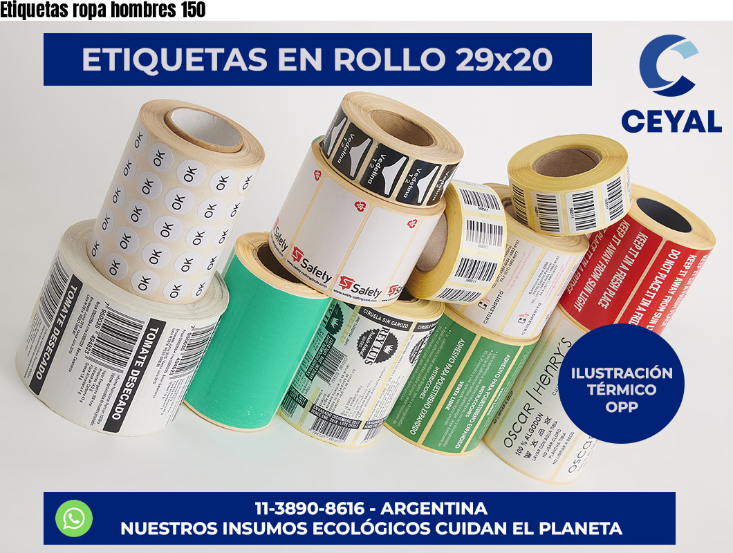 Etiquetas ropa hombres 150