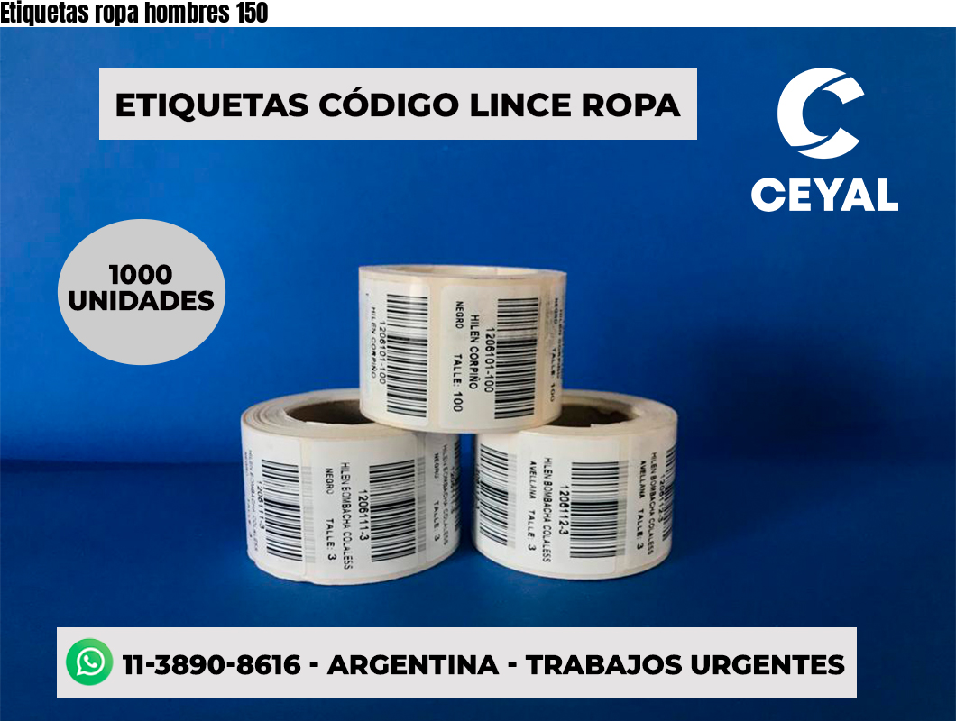 Etiquetas ropa hombres 150