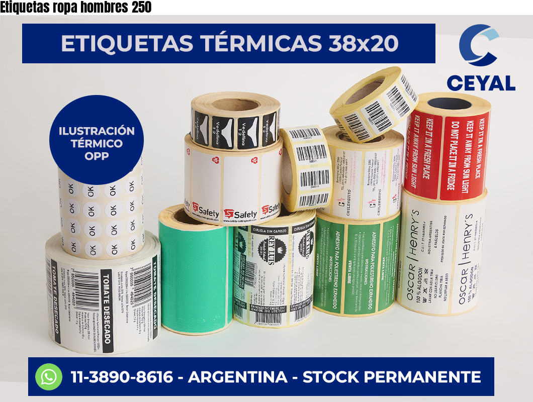 Etiquetas ropa hombres 250