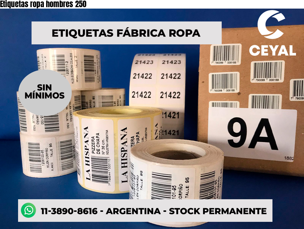 Etiquetas ropa hombres 250