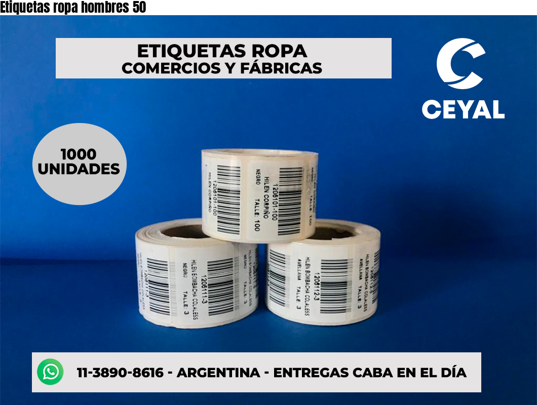 Etiquetas ropa hombres 50