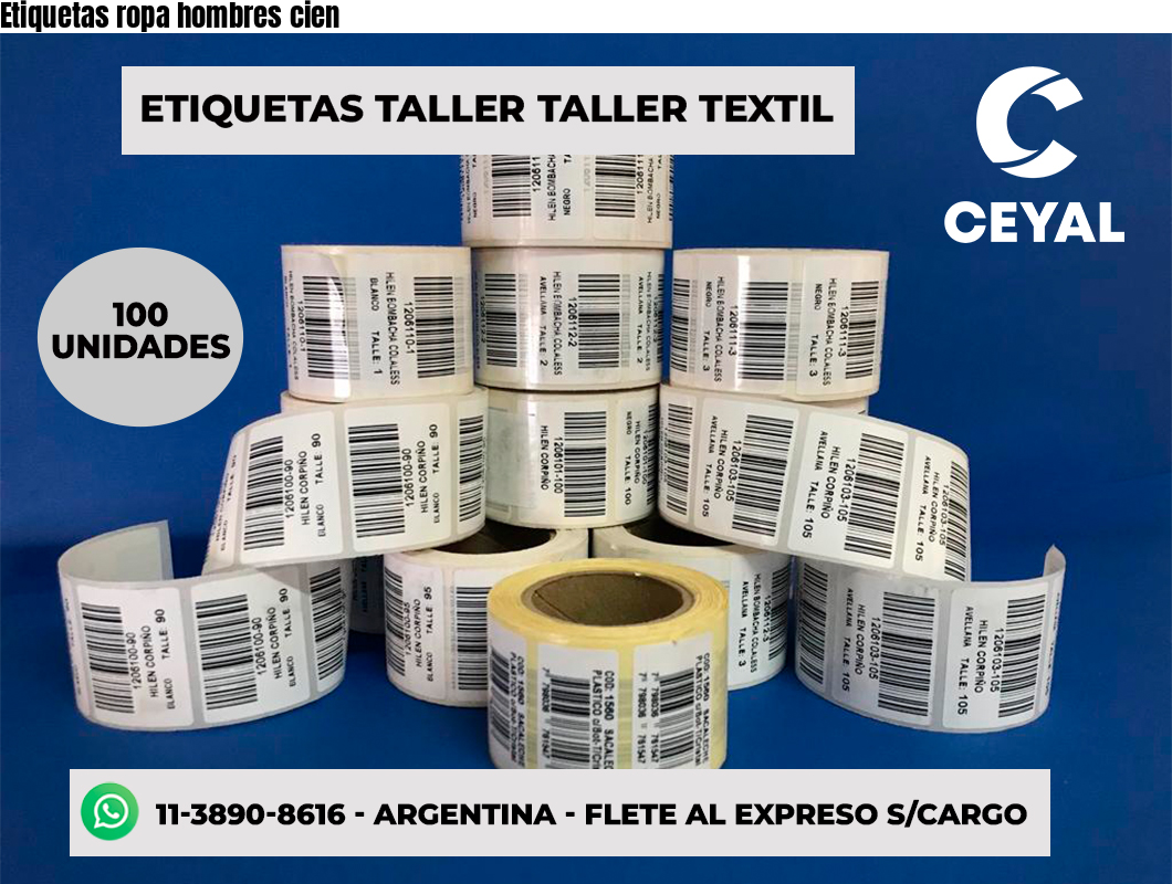 Etiquetas ropa hombres cien