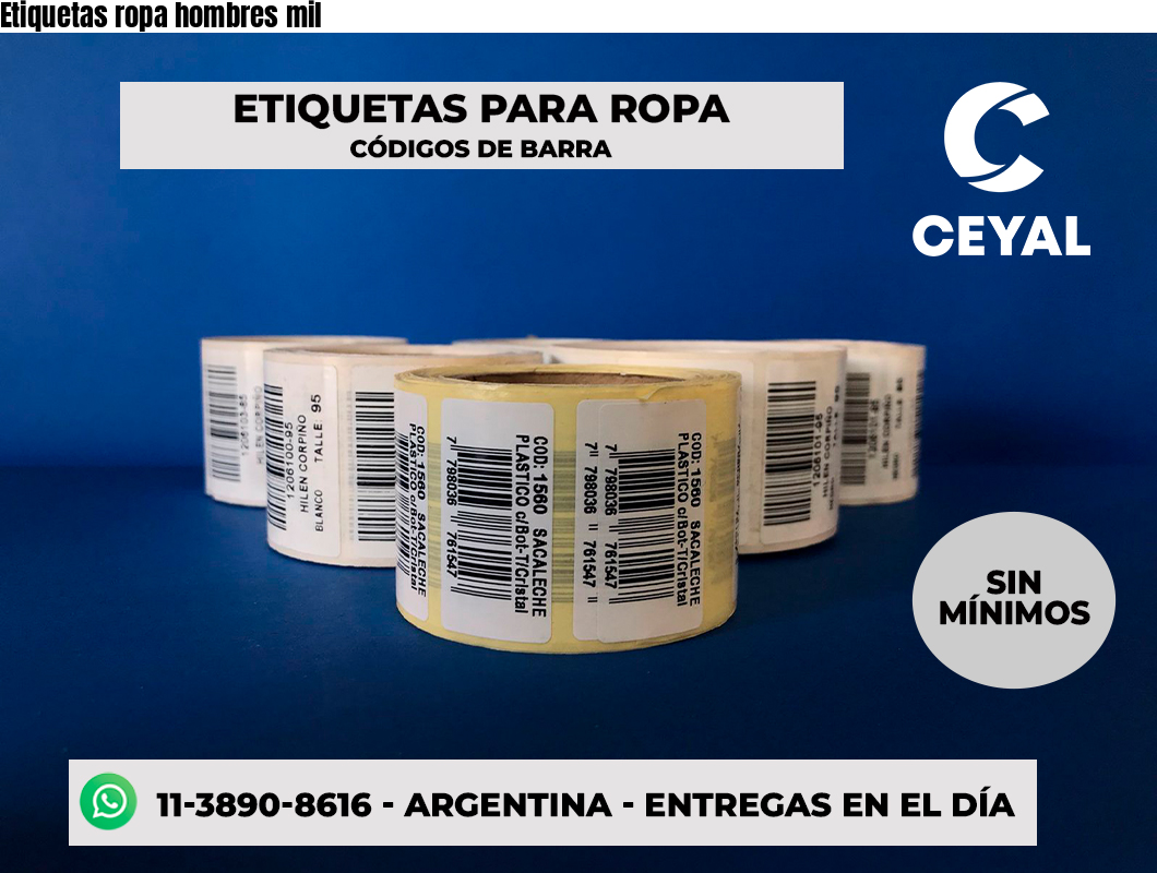 Etiquetas ropa hombres mil