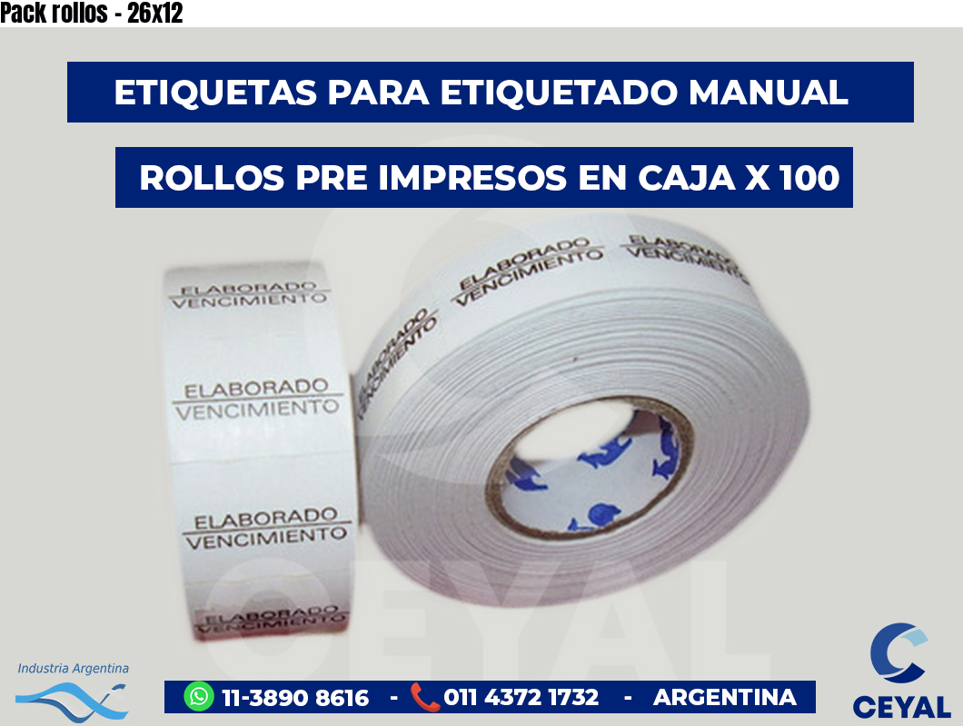 Pack rollos - 26x12