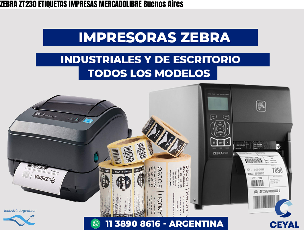 ZEBRA ZT230 ETIQUETAS IMPRESAS MERCADOLIBRE Buenos Aires