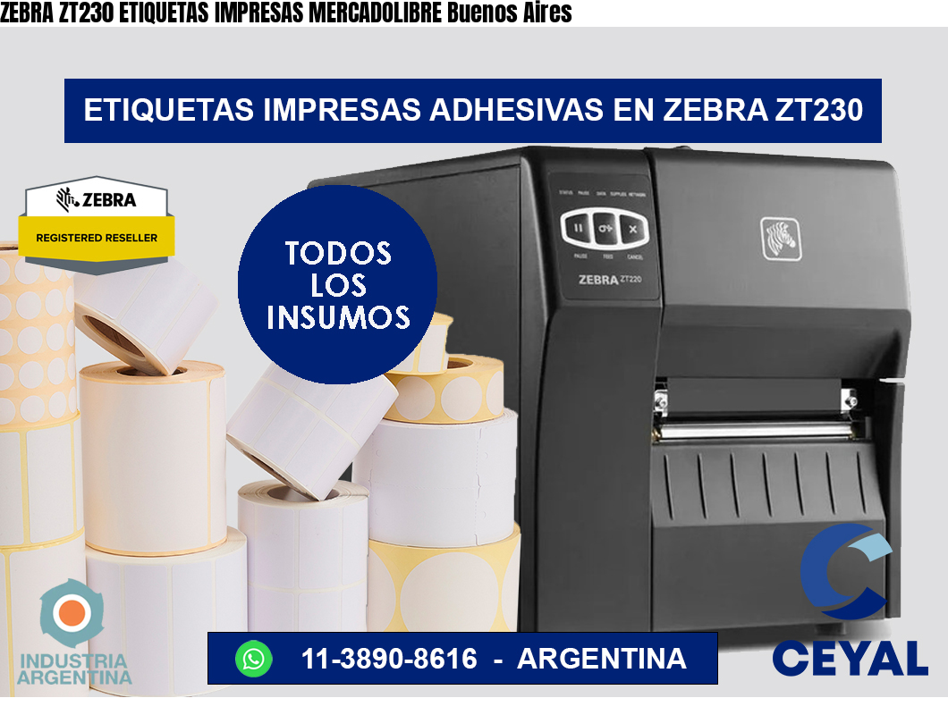 ZEBRA ZT230 ETIQUETAS IMPRESAS MERCADOLIBRE Buenos Aires