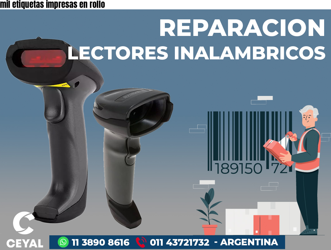 mil etiquetas impresas en rollo