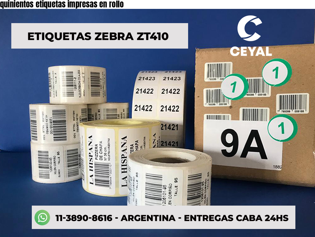 quinientos etiquetas impresas en rollo