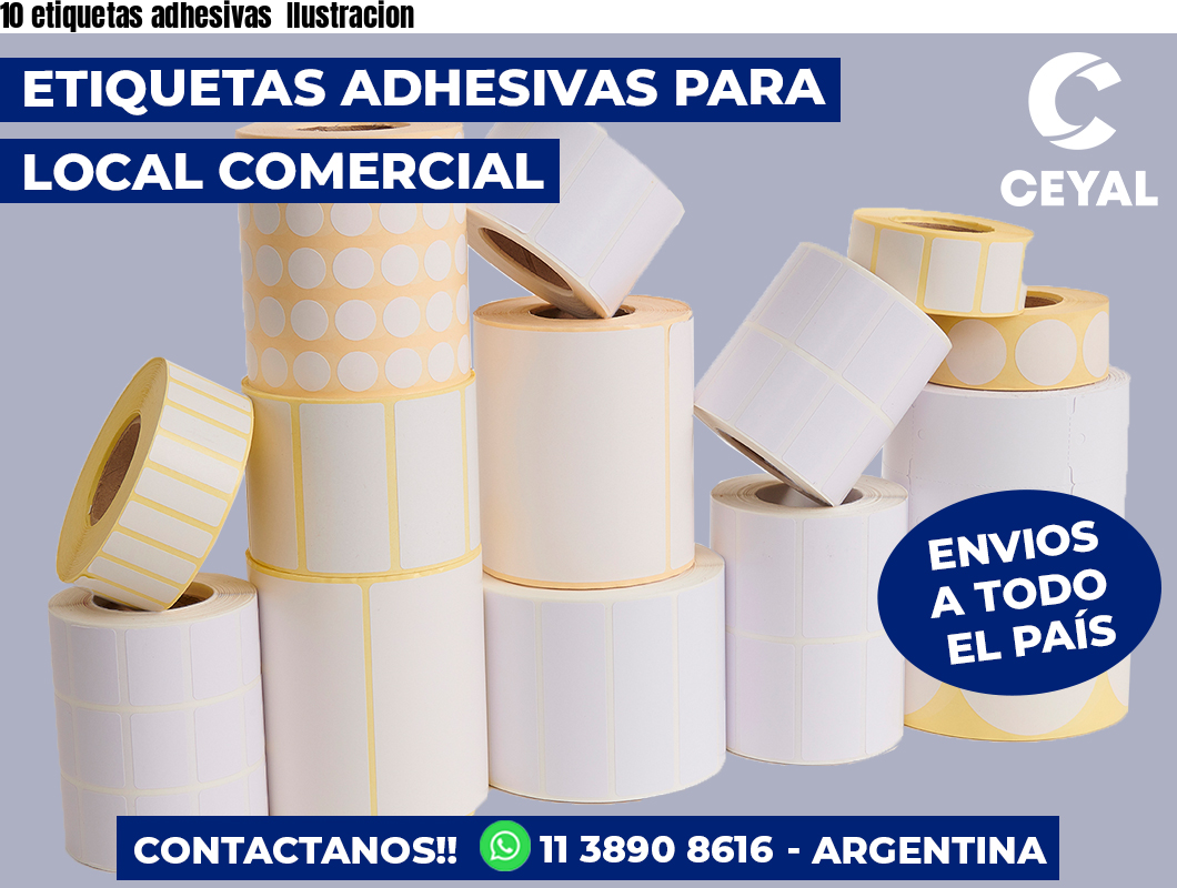 10 etiquetas adhesivas  Ilustracion