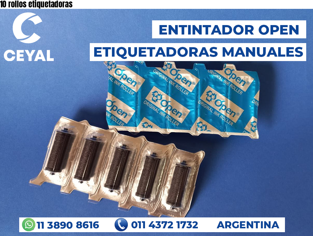 10 rollos etiquetadoras