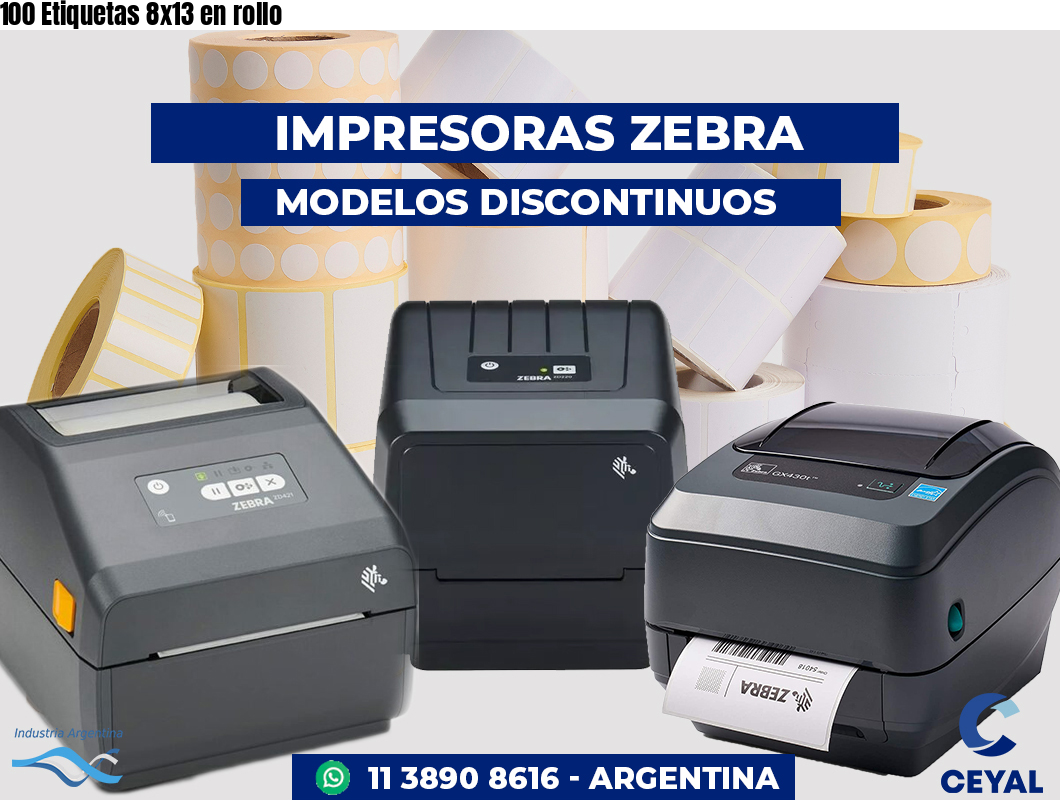 100 Etiquetas 8x13 en rollo