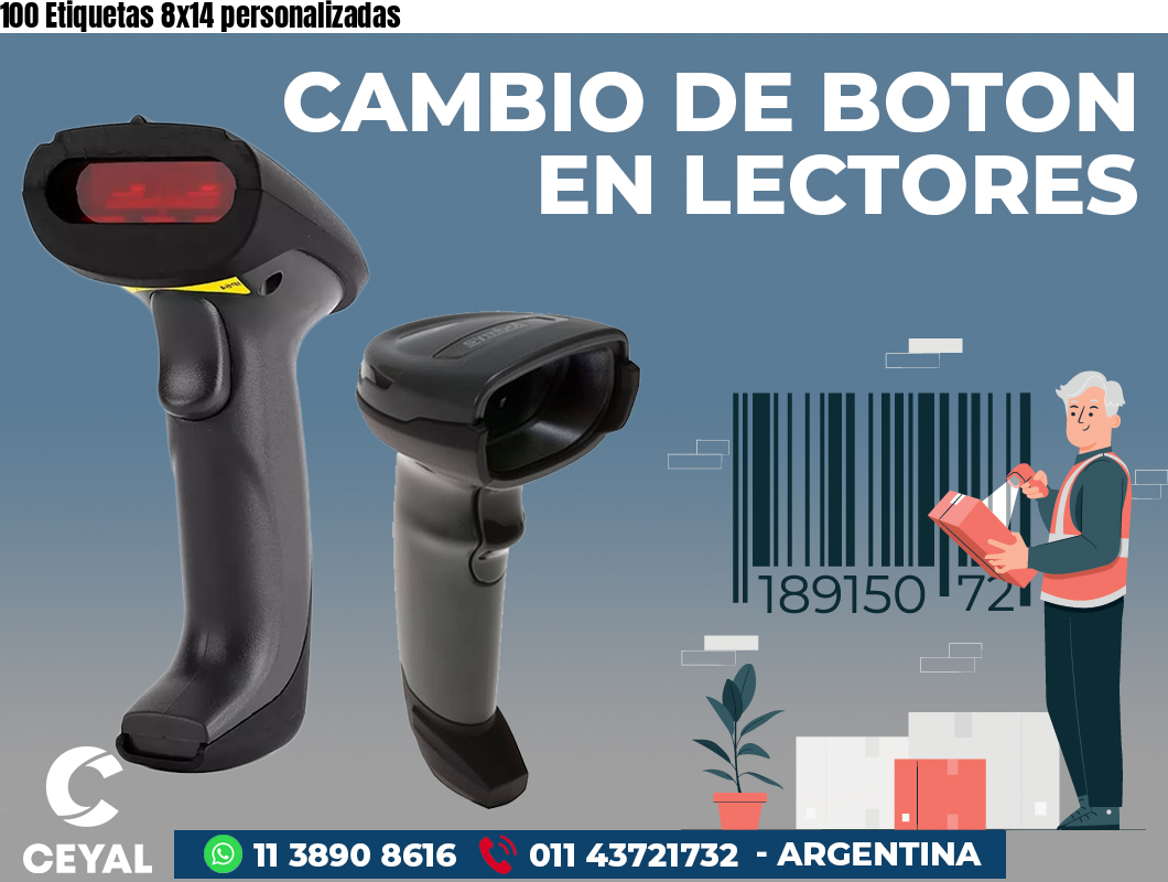 100 Etiquetas 8x14 personalizadas