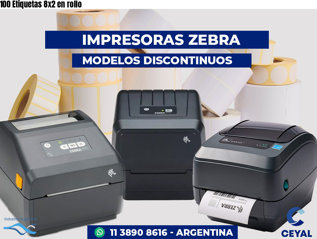100 Etiquetas 8x2 en rollo