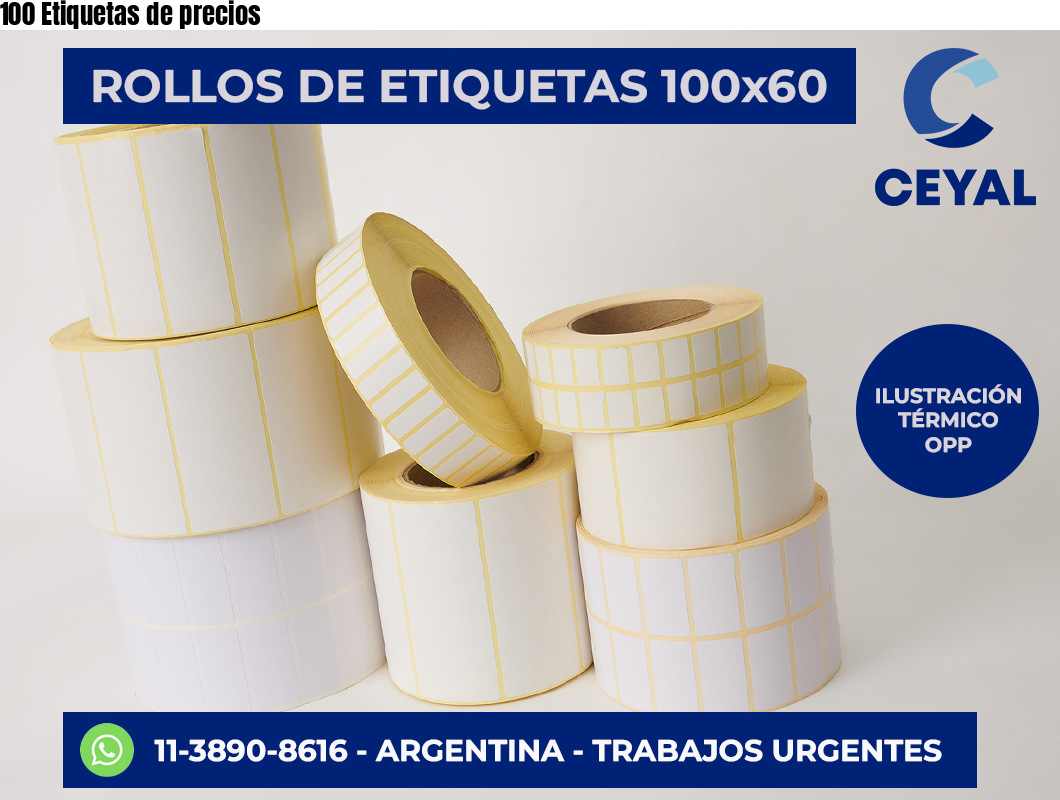 100 Etiquetas de precios