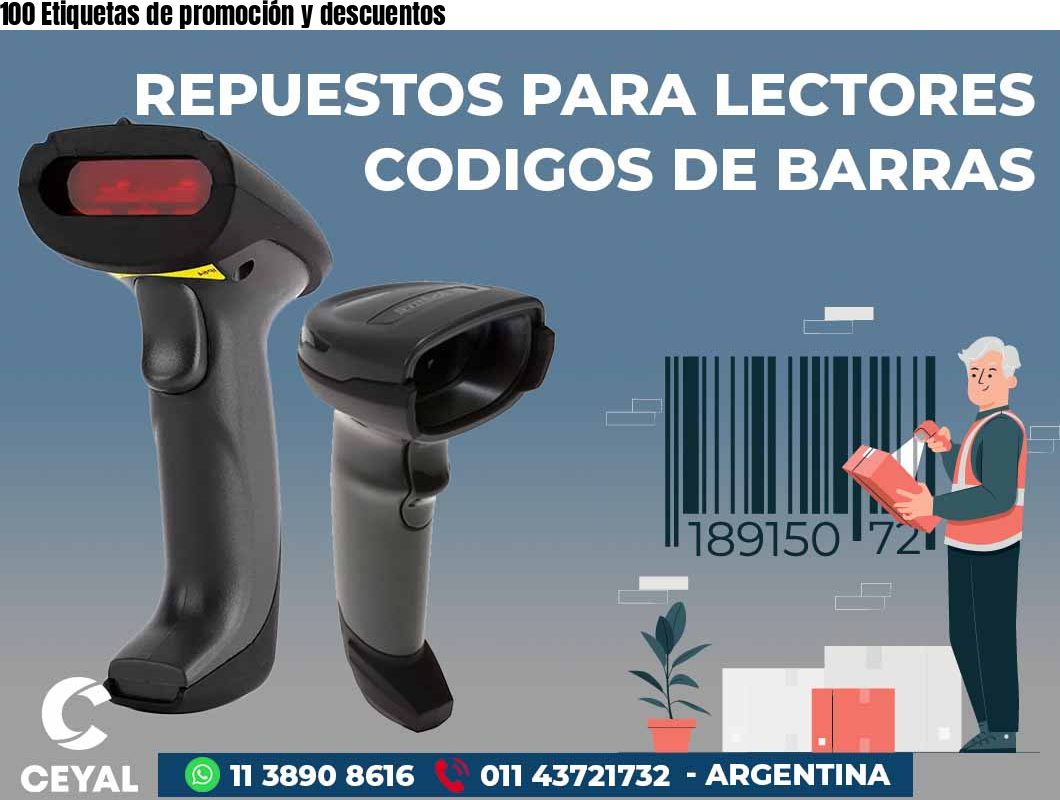 100 Etiquetas de promoción y descuentos