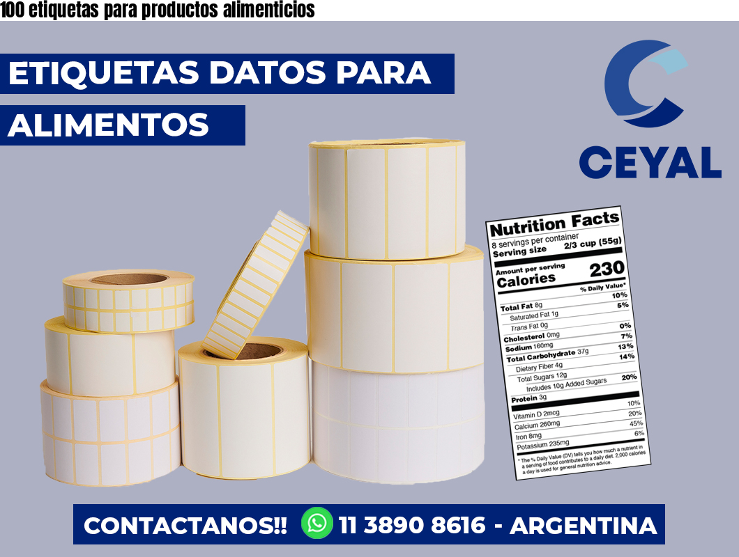 100 etiquetas para productos alimenticios