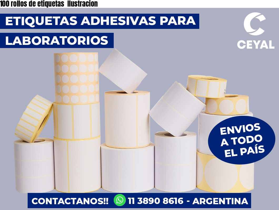 100 rollos de etiquetas  Ilustracion