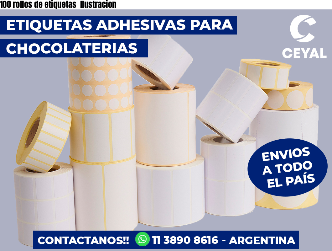 100 rollos de etiquetas  Ilustracion