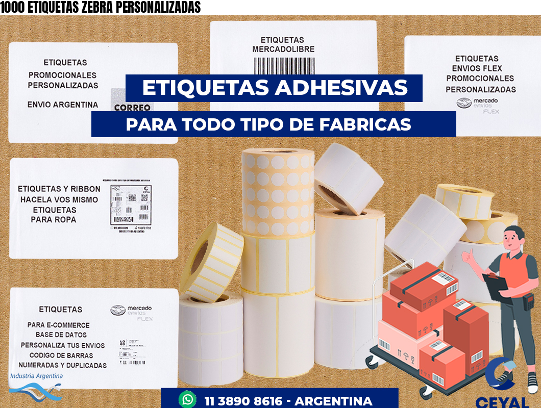1000 ETIQUETAS ZEBRA PERSONALIZADAS