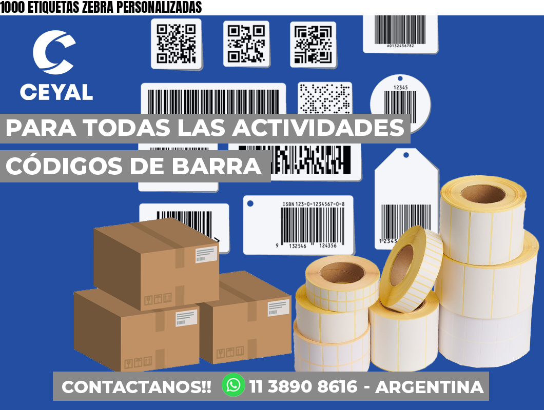 1000 ETIQUETAS ZEBRA PERSONALIZADAS