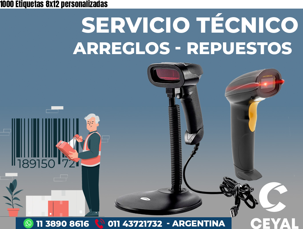 1000 Etiquetas 8x12 personalizadas