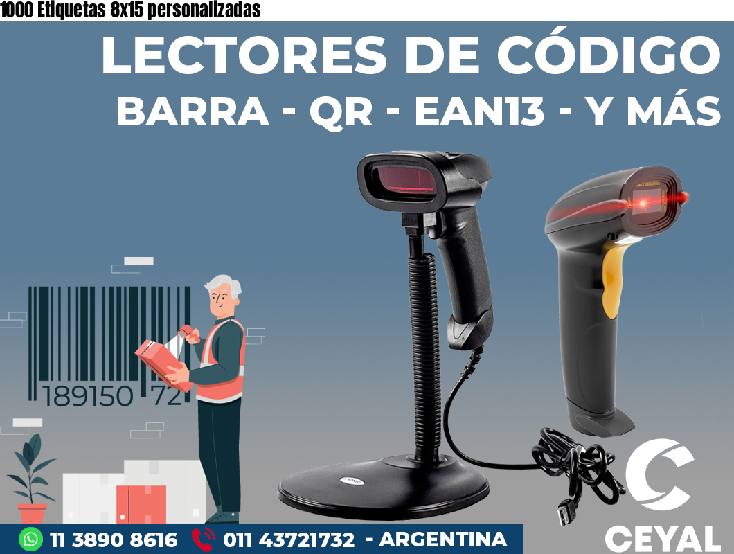 1000 Etiquetas 8x15 personalizadas