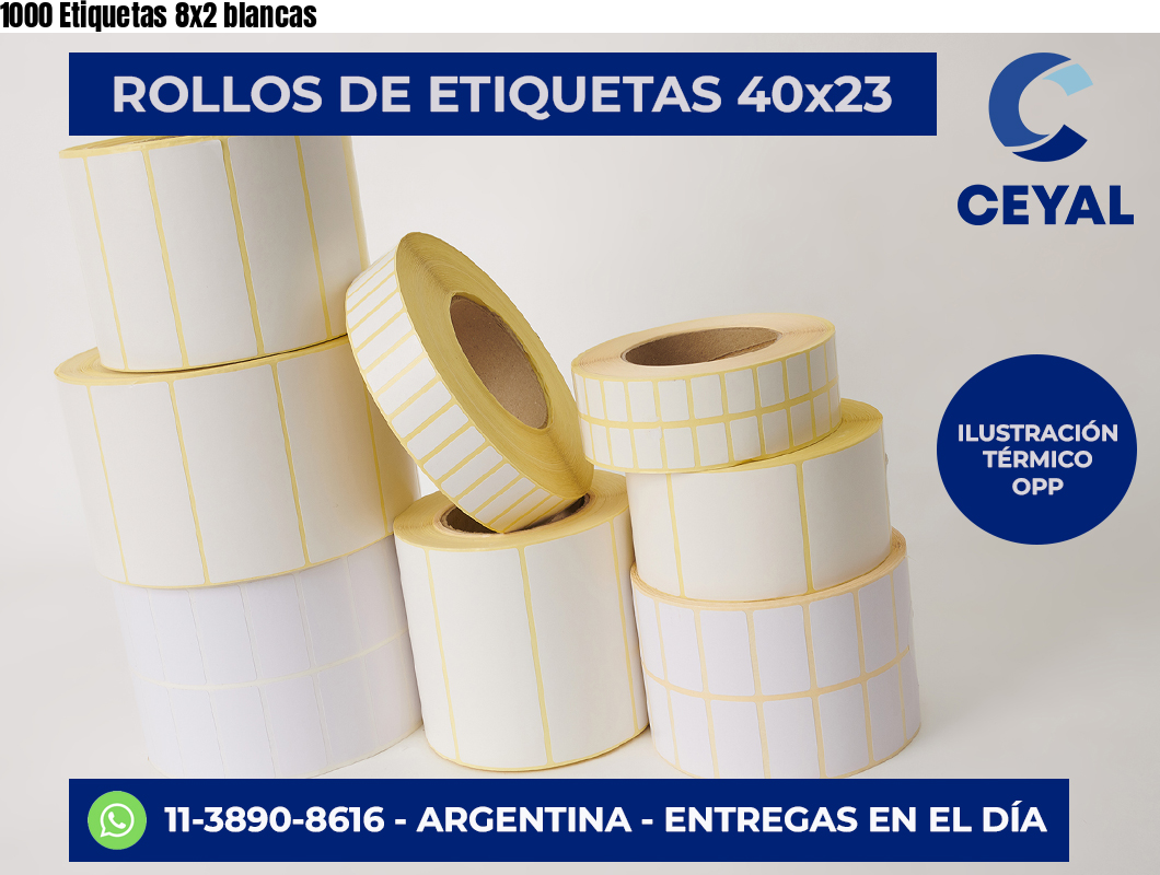 1000 Etiquetas 8×2 blancas