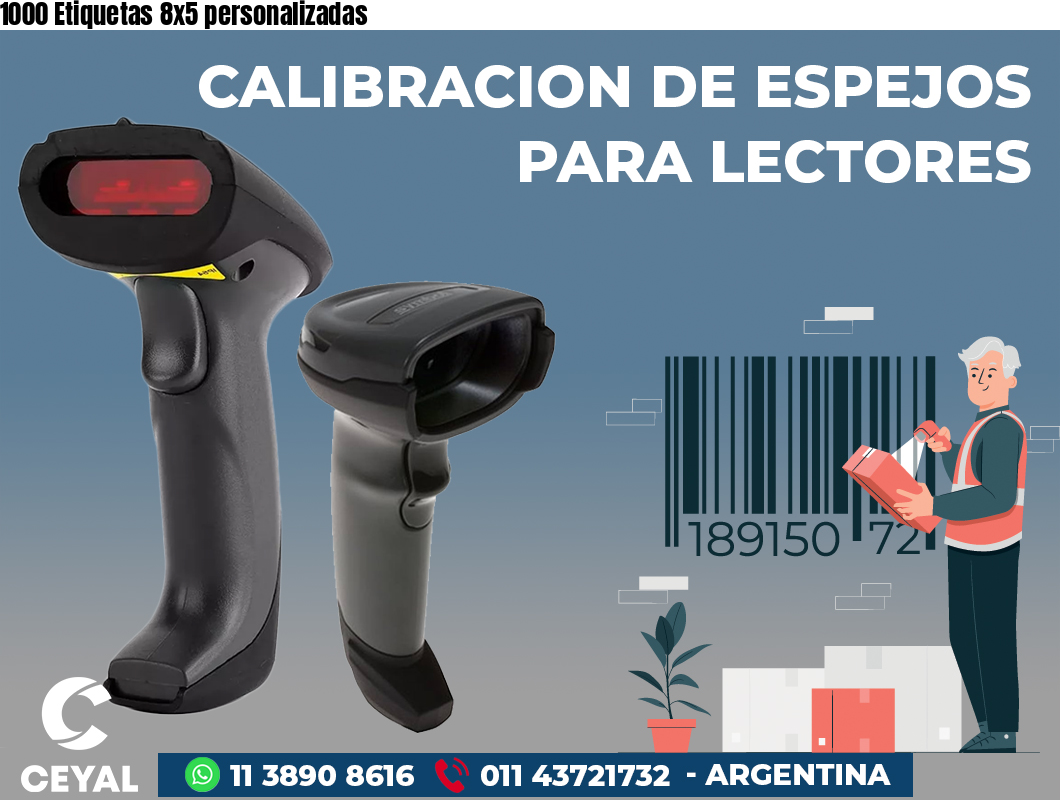 1000 Etiquetas 8x5 personalizadas