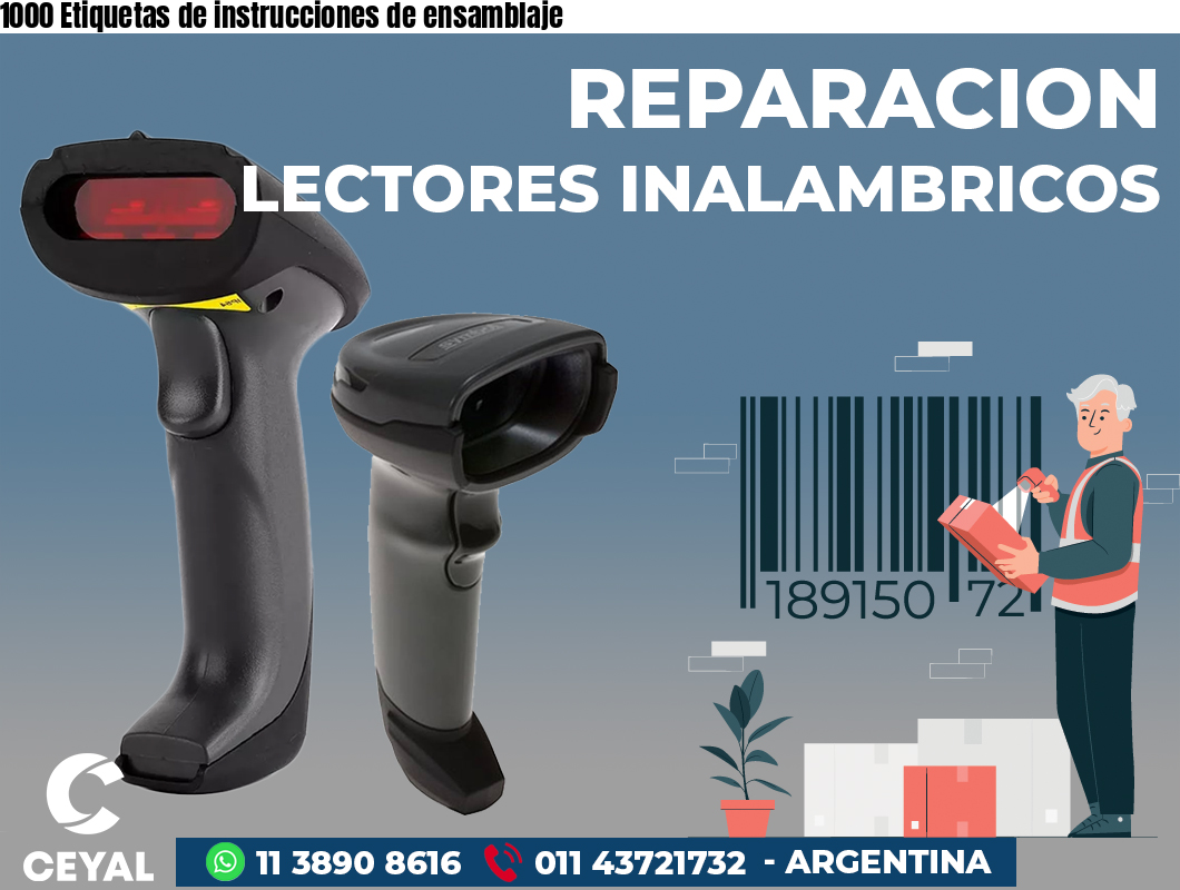 1000 Etiquetas de instrucciones de ensamblaje
