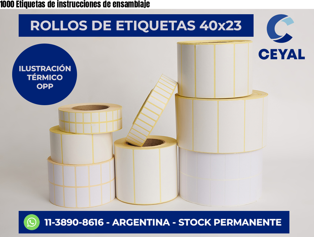 1000 Etiquetas de instrucciones de ensamblaje