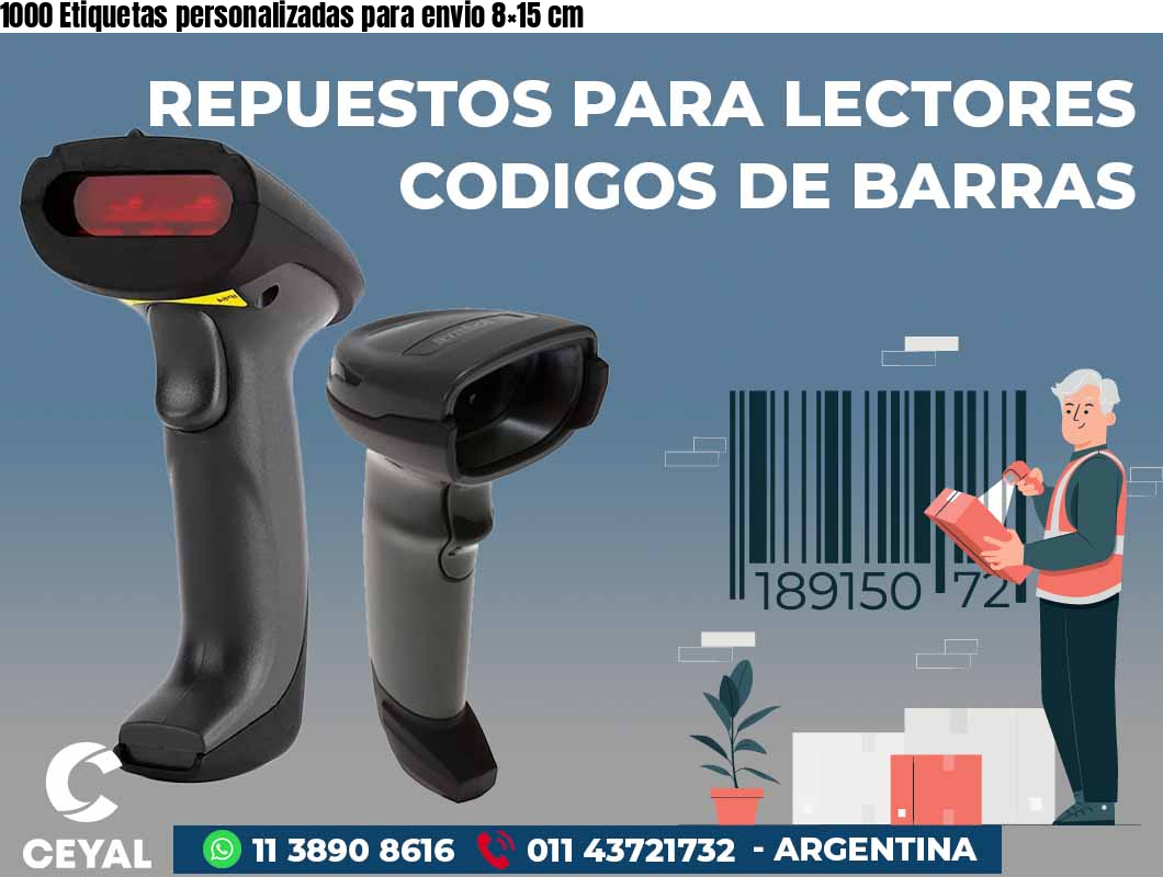 1000 Etiquetas personalizadas para envio 8×15 cm