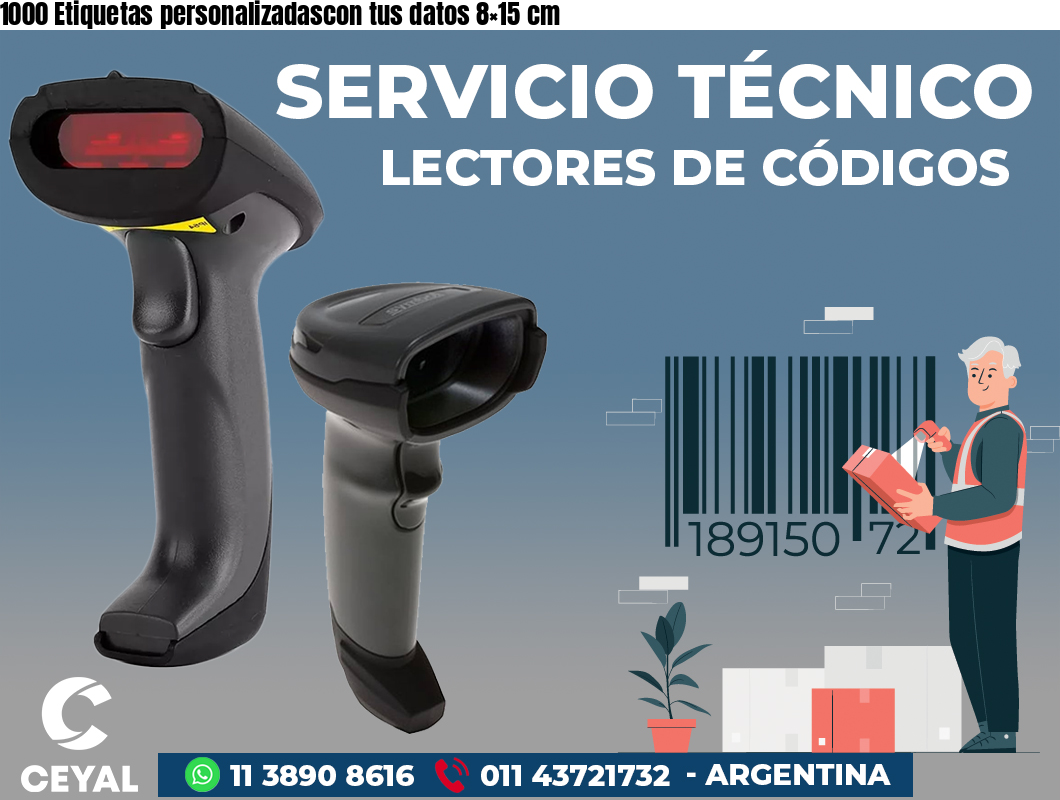 1000 Etiquetas personalizadascon tus datos 8×15 cm