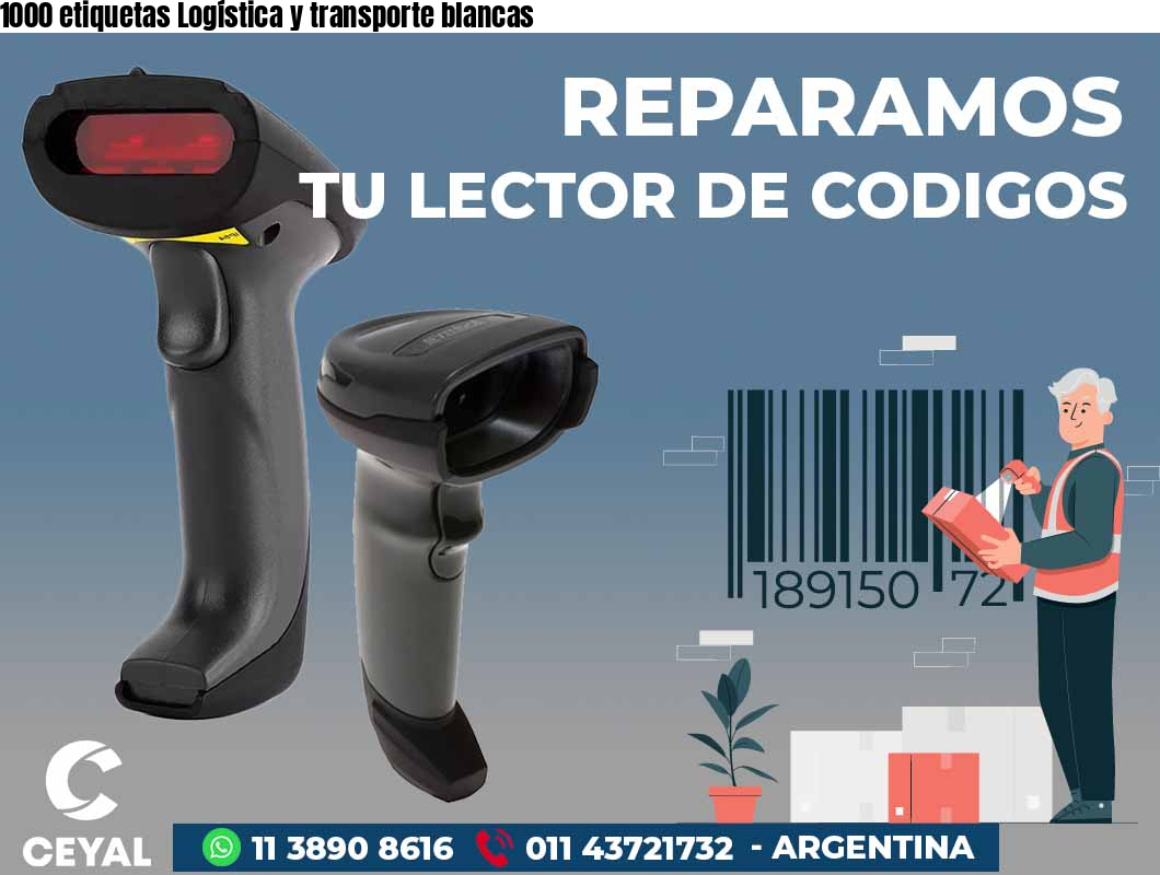 1000 etiquetas Logística y transporte blancas