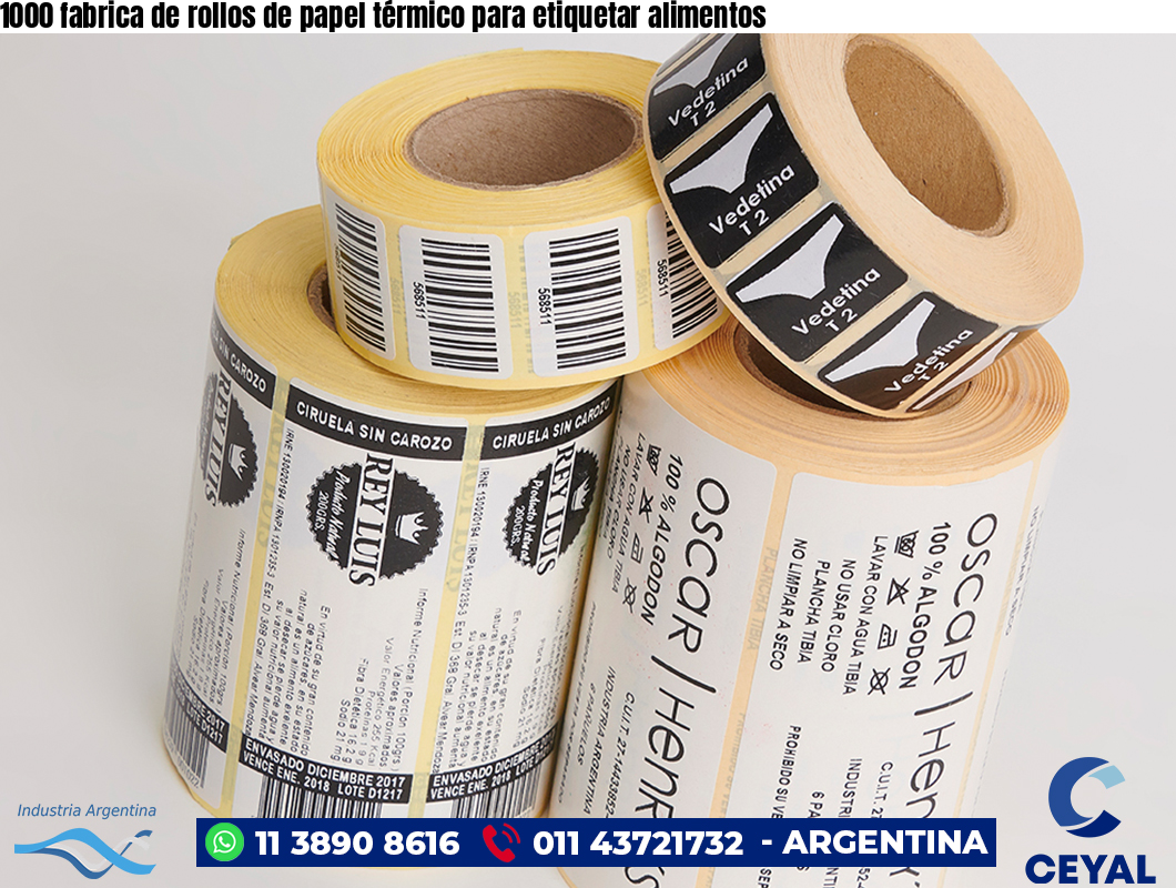 1000 fabrica de rollos de papel térmico para etiquetar alimentos