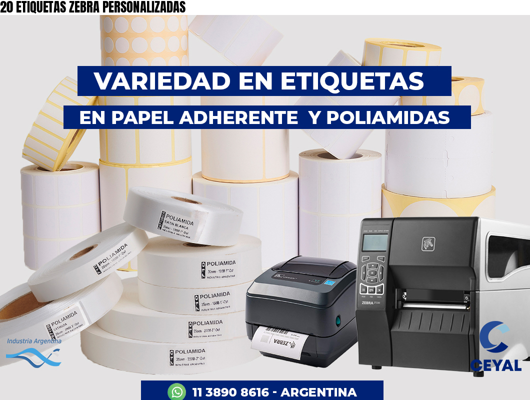 20 ETIQUETAS ZEBRA PERSONALIZADAS