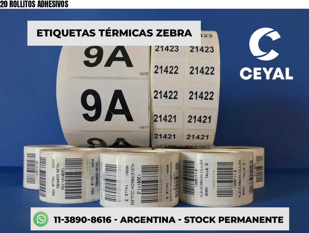 20 ROLLITOS ADHESIVOS